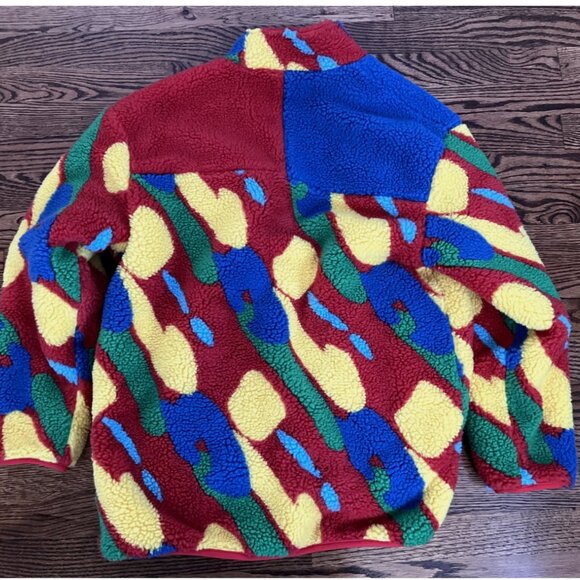 Reversible Paint Sherpa Colorful Fleece Jacket -Cool Shirtz -Womens Small Medium - Picture 2 of 9